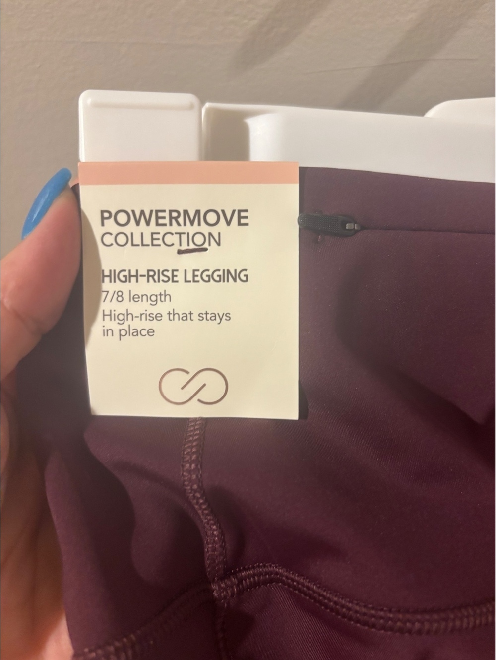 NWT CALIA PowerMove High Rise 7/8 Leggings XXS Burgundy Pockets - Picture 8 of 10